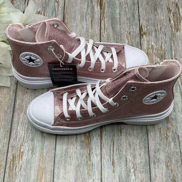 Converse Chuck Taylor All Star Lugged Glitter Hightop Sneaker Shoes Size 8