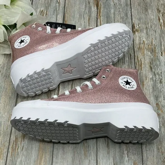 Converse Chuck Taylor All Star Lugged Glitter Hightop Sneaker Shoes Size 8