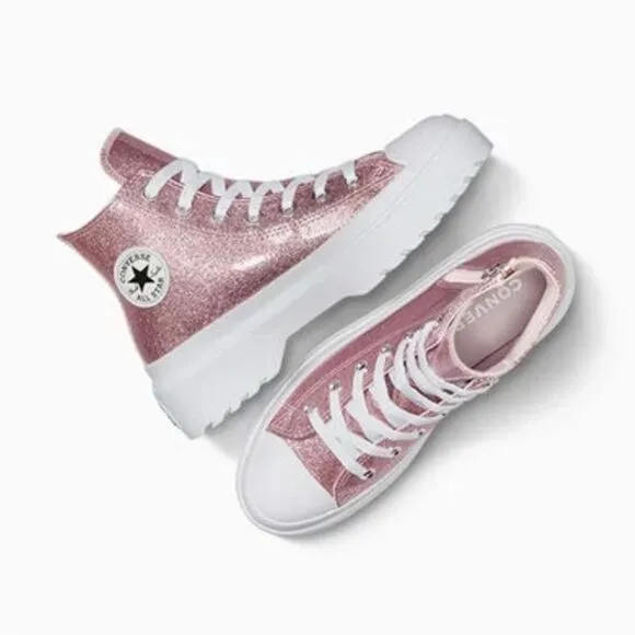 Converse Chuck Taylor All Star Lugged Glitter Hightop Sneaker Shoes Size 8