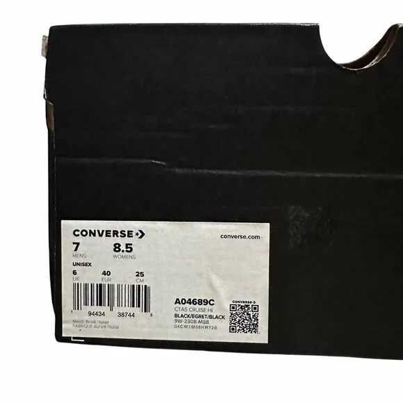 🤩Converse Men Shoes Chuck Taylor All Star Hi Size 7 Sneakers Black A04689C New