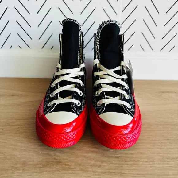 ❤️Converse Men Shoes Sz 11 Comme Des Garçons Play Chuck 70 Hi Black Red A01793C
