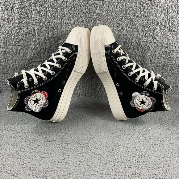 Converse Shoes 10 Chuck Taylor Lift Hi Crafted Patchwork All Star Flower Patch