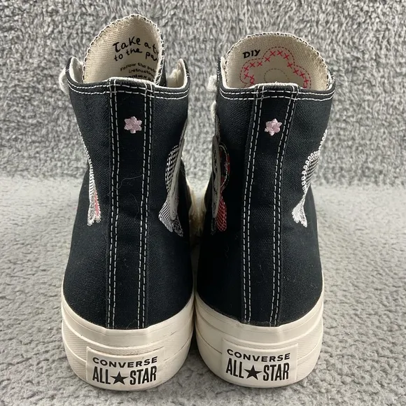 Converse Shoes 10 Chuck Taylor Lift Hi Crafted Patchwork All Star Flower Patch