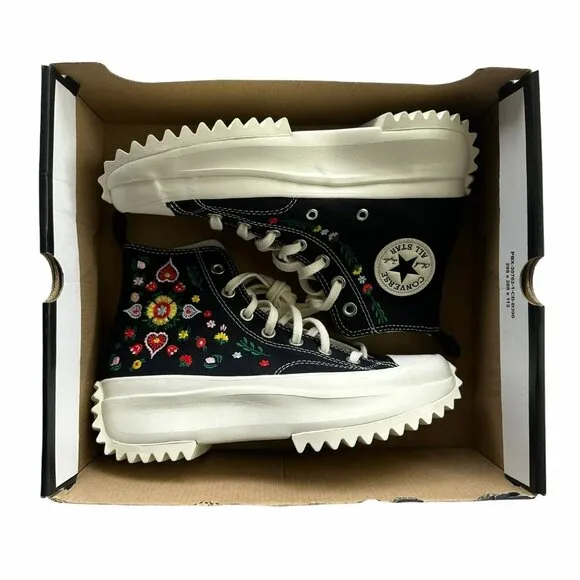 ⭐Converse Sz 11 Women's Shoes Run Star Hike Platform Floral Embroidery A02192C