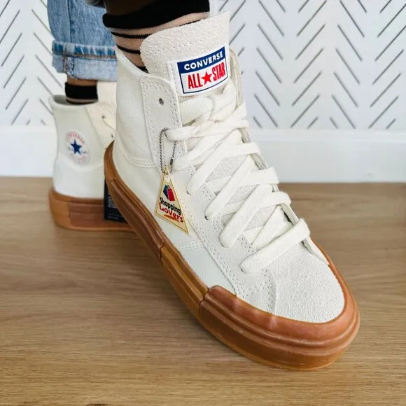🤩Converse Sz 9 Womens Shoes Chuck Taylor All Star Cruise Egret HI Suede A09088C