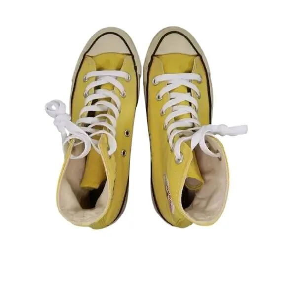 Converse USA Shoes Mens 5.5 Sneakers Chuck Taylor All Star Yellow Hi Top 80s 90s