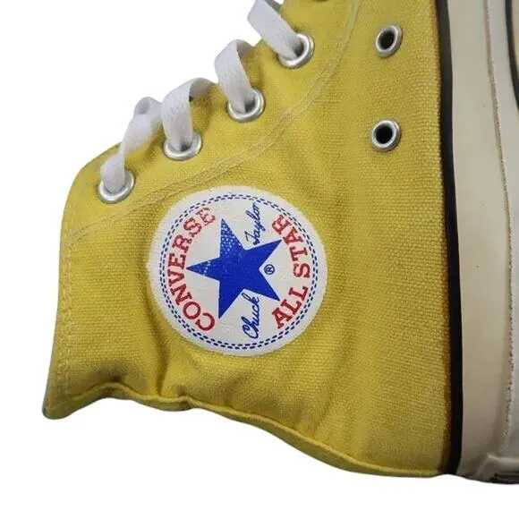 Converse USA Shoes Mens 5.5 Sneakers Chuck Taylor All Star Yellow Hi Top 80s 90s