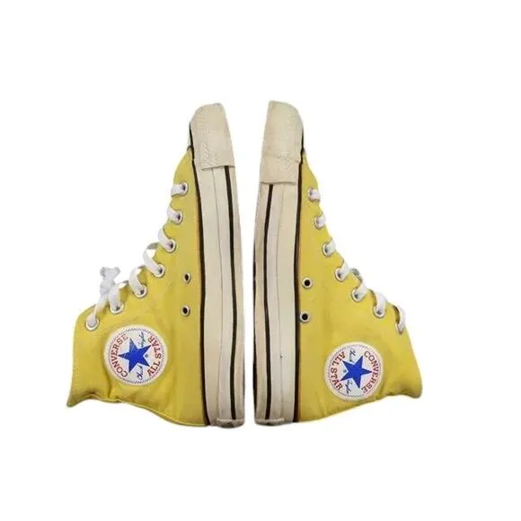 Converse USA Shoes Mens 5.5 Sneakers Chuck Taylor All Star Yellow Hi Top 80s 90s