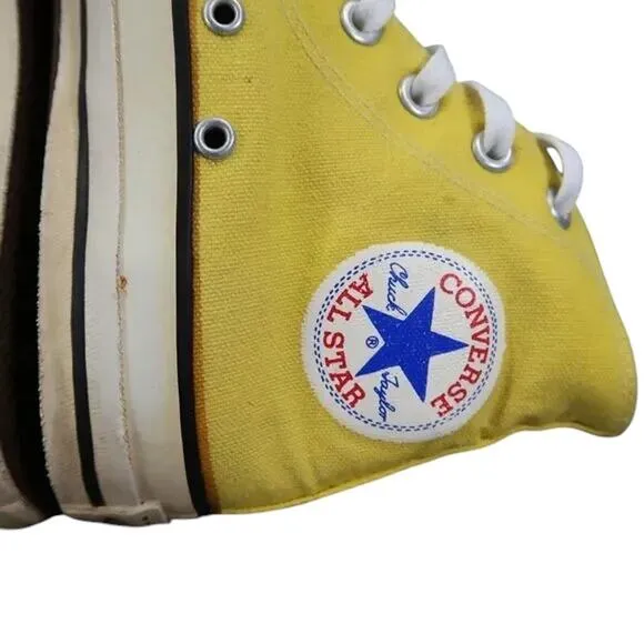 Converse USA Shoes Mens 5.5 Sneakers Chuck Taylor All Star Yellow Hi Top 80s 90s