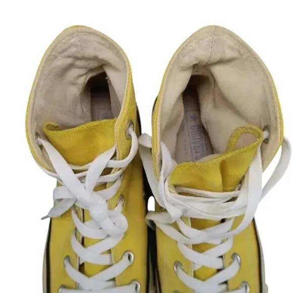 Converse USA Shoes Mens 5.5 Sneakers Chuck Taylor All Star Yellow Hi Top 80s 90s