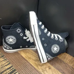 Converse Women Chuck Taylor All Star Hi Woven Autumn Embroidery A05066C Black 7