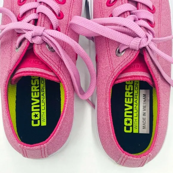 Converse Womens Chuck Taylor All Star II Lunarlon Pink/White Sneakers Shoes Sz 7