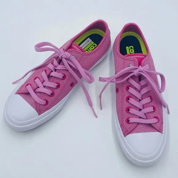 Converse Womens Chuck Taylor All Star II Lunarlon Pink/White Sneakers Shoes Sz 7