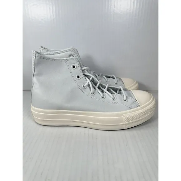 Converse Womens Chuck Taylor All Star Lift Hi Light Blue Platform Shoes Size 9.5