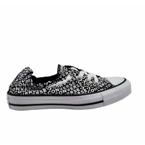 Converse Womens CTAS Shoreline Black White Wordmark Sneaker Shoes Size 5