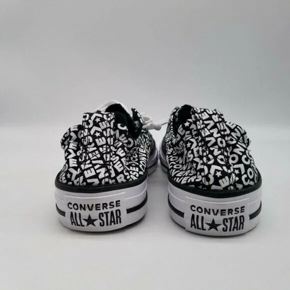 Converse Womens CTAS Shoreline Black White Wordmark Sneaker Shoes Size 5