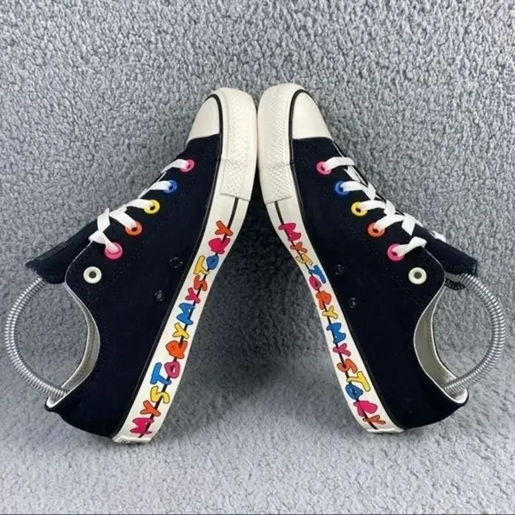 Converse shoes chuck Taylor All Star Ox My Story Sneakers Mens 9.5 Black Unisex‎
