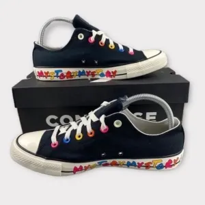 Converse shoes chuck Taylor All Star Ox My Story Sneakers Mens 9.5 Black Unisex‎