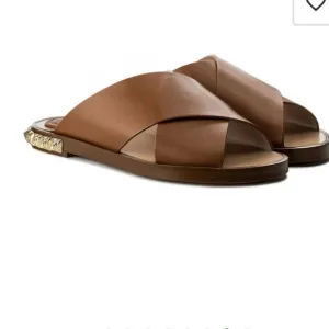 COPY - STUART WEITZMAN TAN LEATHER CRISS-CROSS SLIP-ON FLATS WOMEN'S SIZE 7.5