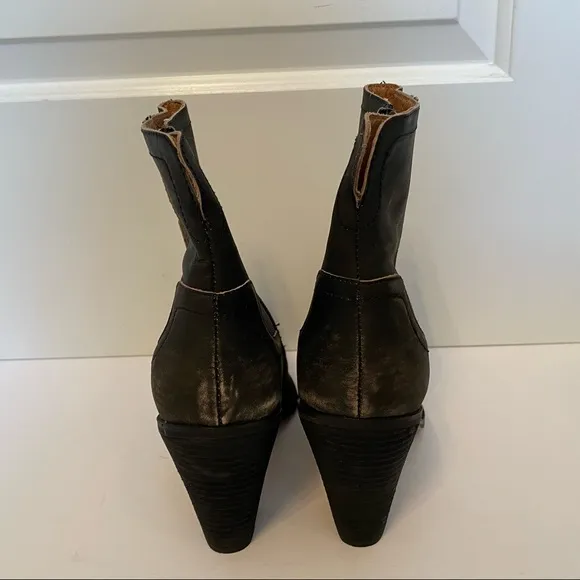 CORSO COMO NEW SHOES BOOTS ANKLE BLACK GRAY LEATHER DISTRESSED SIZE 9.5 M NWOT