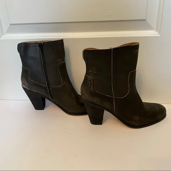 CORSO COMO NEW SHOES BOOTS ANKLE BLACK GRAY LEATHER DISTRESSED SIZE 9.5 M NWOT
