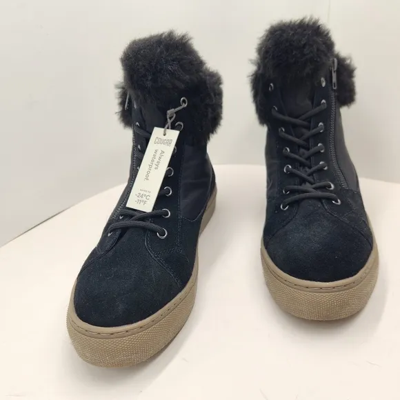 Cougar boots women's 10 black suede fur Dubliner waterproof winter comfy new$140