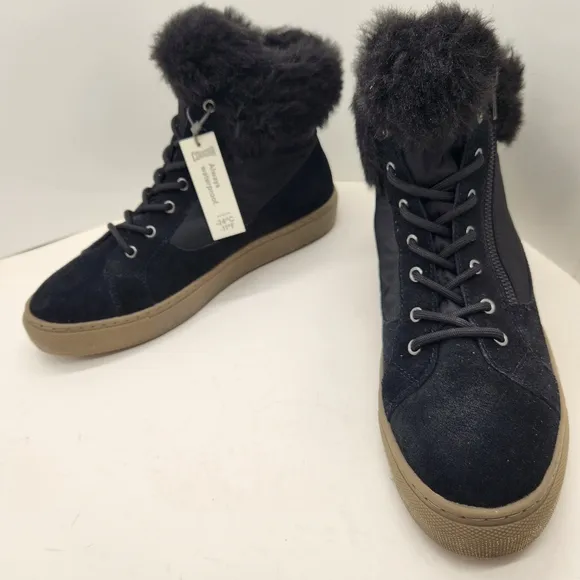 Cougar boots women's 10 black suede fur Dubliner waterproof winter comfy new$140