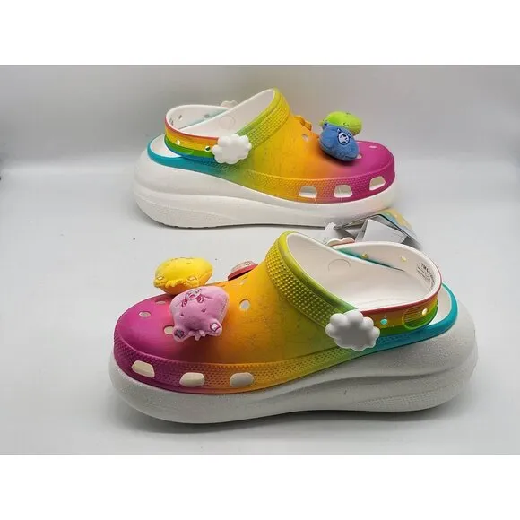Crocs Care Bears Crush Clog Light-Up Rainbow Womens Size 7 Shoes