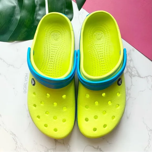 Crocs Crocband Tennis Ball Green Yellow Blue Shoes M9 W11