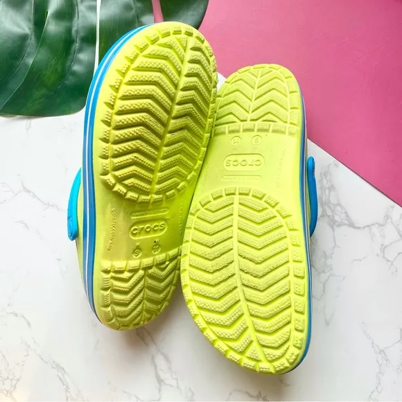 Crocs Crocband Tennis Ball Green Yellow Blue Shoes M9 W11