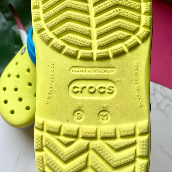 Crocs Crocband Tennis Ball Green Yellow Blue Shoes M9 W11