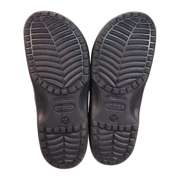 CROCS Men's Size 11 Black Mesh Upper Slip-On Hiking Water Shoes Sandals Clogs