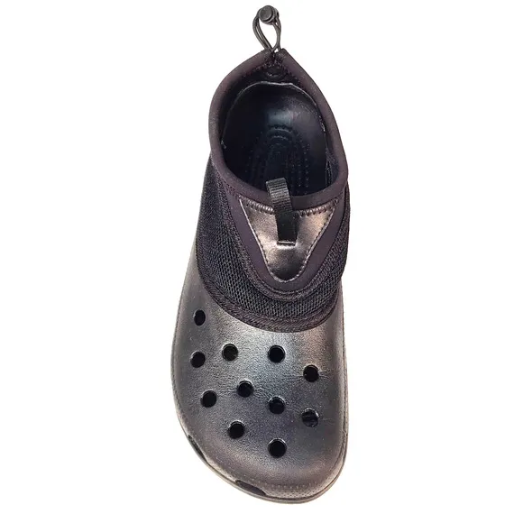 CROCS Men's Size 11 Black Mesh Upper Slip-On Hiking Water Shoes Sandals Clogs