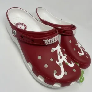 Crocs University of Alabama Crimson Tide Classic Clogs Red White Bama Mens Sz 11