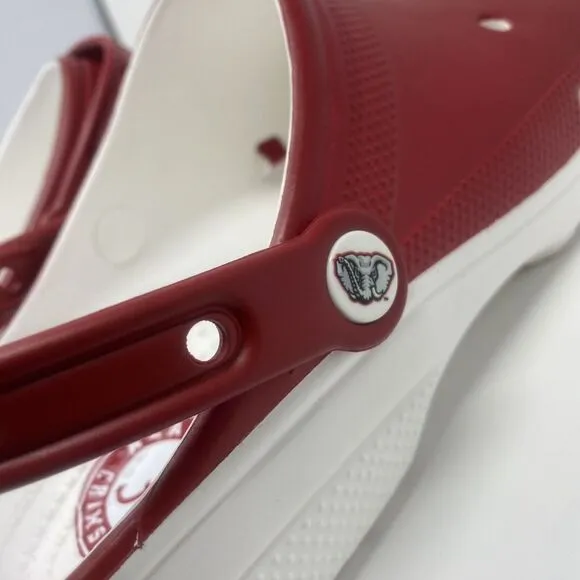 Crocs University of Alabama Crimson Tide Classic Clogs Red White Bama Mens Sz 11