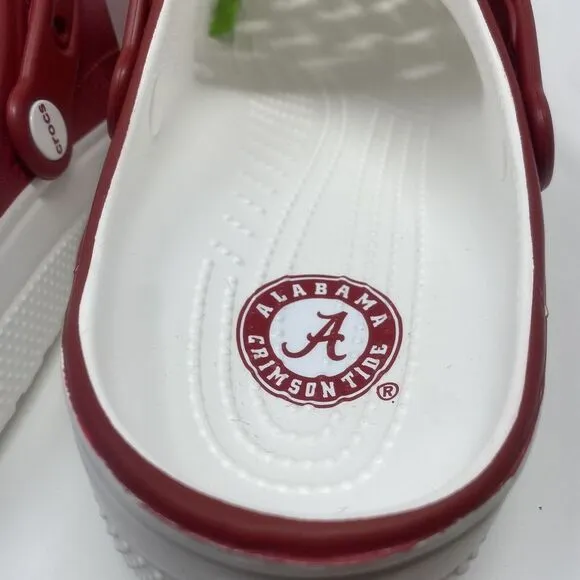 Crocs University of Alabama Crimson Tide Classic Clogs Red White Bama Mens Sz 11