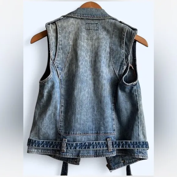 Current/Elliott “The Sleeveless Moto” Denim Vest 💧(Previously Loved 💕) Size 1