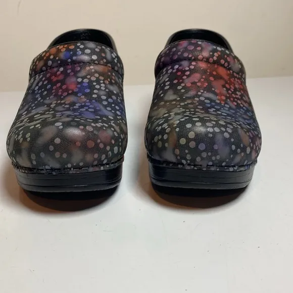 Dansko Clogs Women’s 37 Black Multicolor Platform Mules Comfort Nursing Shoes