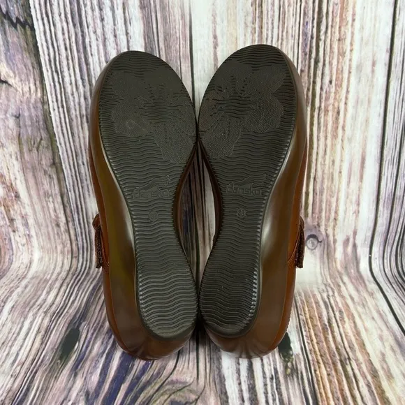 Dansko Cognac Leather Deidra Mary Jane Comfort Shoes