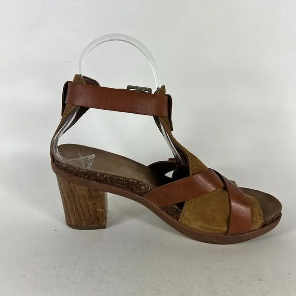 Dansko Dominique Strappy Sandals Women's 6.5 Brown Leather Block Heel 9552981500