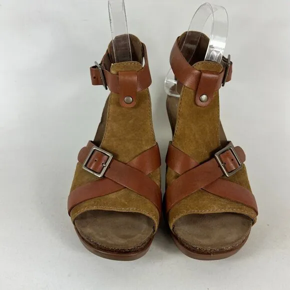 Dansko Dominique Strappy Sandals Women's 6.5 Brown Leather Block Heel 9552981500