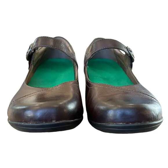 Dansko Fawna Mary Janes Comfort Shoes 7 US 37 EU Brown Minimalist Preppy Nurse