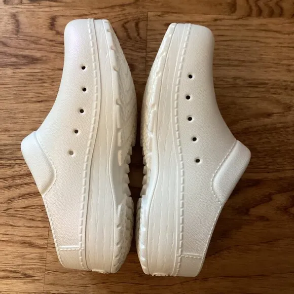 Dansko Kane Lightweight Molded EVA Backless Clog Shoes Pearl Iridescent White 36