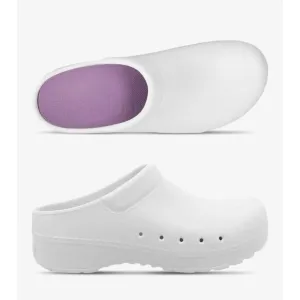 Dansko Kane Lightweight Molded EVA Backless Clog Shoes Pearl Iridescent White 36