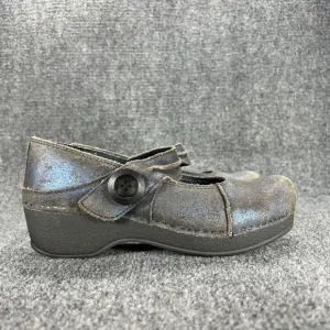 Dansko Mary Jane Clogs Womens 39 EU 8.5-9 Blue Distressed Leather Nursing Shoes