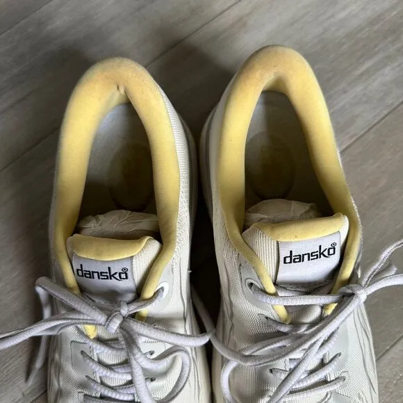 Dansko Pace Walking Sneaker Womens‎ 8.5 Athletic Tennis Shoe Yellow and White