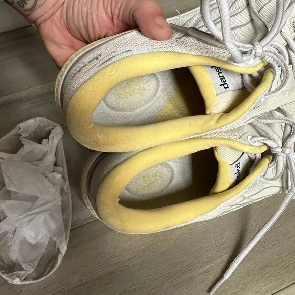 Dansko Pace Walking Sneaker Womens‎ 8.5 Athletic Tennis Shoe Yellow and White