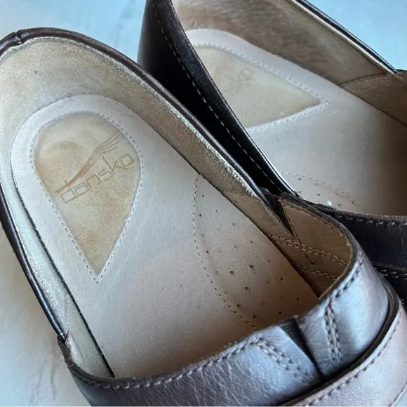Dansko Professional Brown Leather Nursing Slip On Clogs Shoes EU 42 US 11