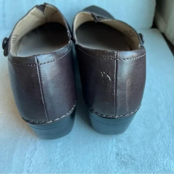 Dansko Professional Brown Leather Nursing Slip On Clogs Shoes EU 42 US 11
