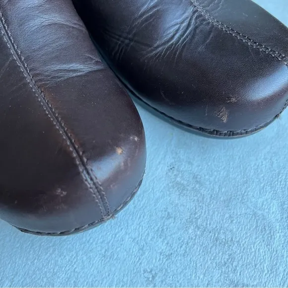 Dansko Professional Brown Leather Nursing Slip On Clogs Shoes EU 42 US 11